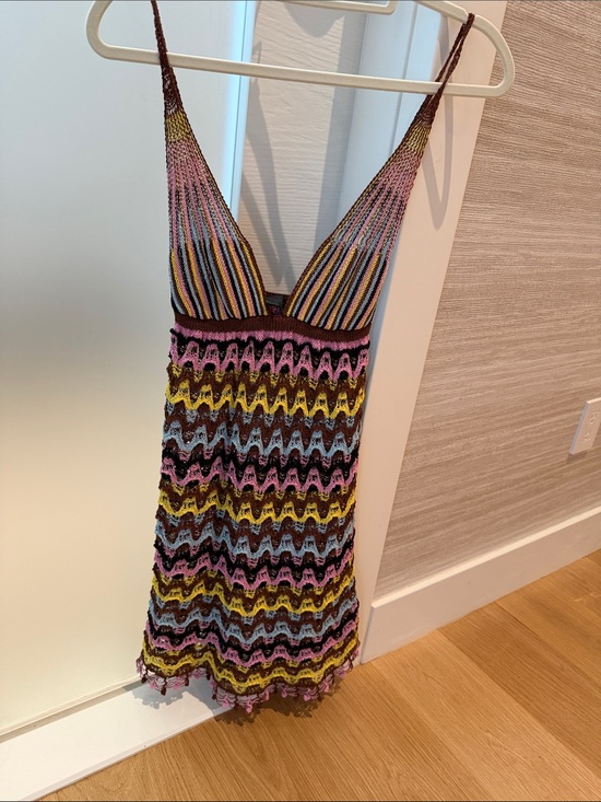 Zara Dresses & Skirts - Zara Pink Yellow Blue Crochet Slip Dress